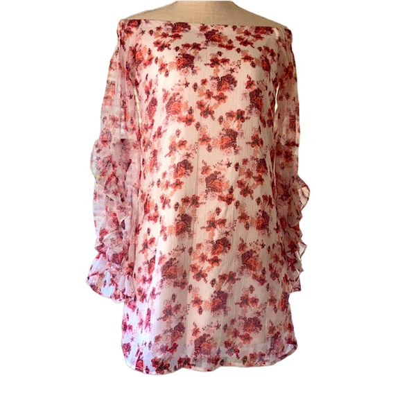 Charlotte Russe Tops - Charlotte Russe Floral Top with Ruffles on the Sleeves